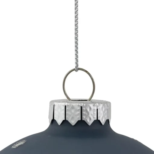 Outlet Set of 2 Slate Blue Jeweled Snowflake Glass Christmas Ball Ornaments Glass|Ball Ornaments