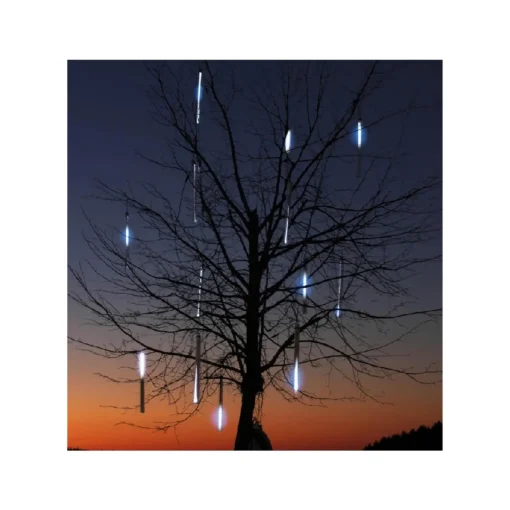Clearance Set of 10 Transparent Dripping Icicle Snowfall Christmas Light Tubes - 14 ft Clear Wire Novelty