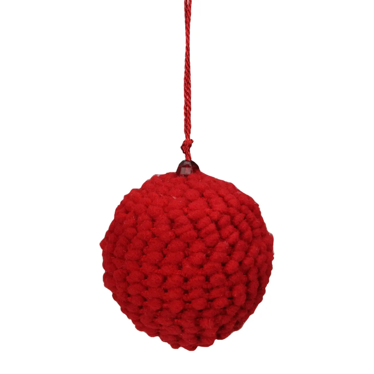 Clearance Set of 4 Vibrantly Colored Knitted Christmas Ball Ornaments 2.5” (63.5mm) Glass|Ball Ornaments
