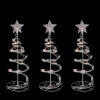 Clearance Set of 3 White Clear Lighted Spiral Cone Walkway Christmas Trees Outdoor Decor 18" Trees