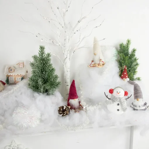 Clearance Set of 3 Wooden Gnomes Christmas Ornaments 4" Gnomes