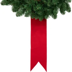 New Set of 3 Wreaths on Red Ribbon Hanging Christmas Decoration, 6.5' Unlit
