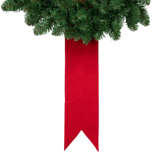 New Set of 3 Wreaths on Red Ribbon Hanging Christmas Decoration, 6.5' Unlit