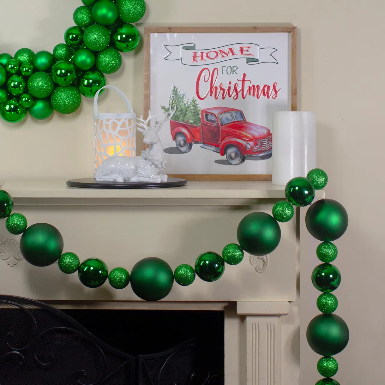 Shatterproof Ball Artificial Christmas Garland - 6' X 3.75" - Green - Unlit Pre Decorated