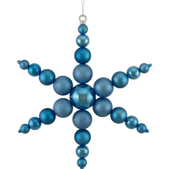 New Shatterproof 3-Finish Snowflake Commercial Christmas Ornament - 18" - Blue Shatterproof Balls|Ball Ornaments