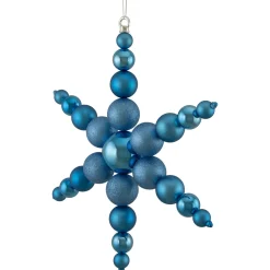 New Shatterproof 3-Finish Snowflake Commercial Christmas Ornament - 18" - Blue Shatterproof Balls|Ball Ornaments