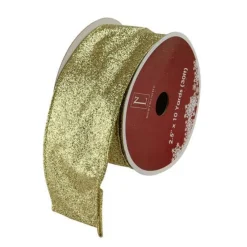 Online Shimmering Metallic Gold Ribbed Wired Craft Ribbon 2.5" x 10 Yards Ribbons & Bows