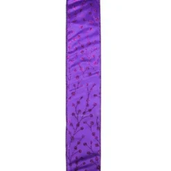 Online Shimmering Purple Tree Wired Christmas Craft Ribbon 2.5" x 10 Yards Ribbons & Bows