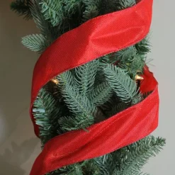 Sale Shimmering Red Wired Christmas Craft Ribbon 2.5