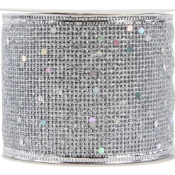 Best Shimmering Silver Wired Craft Christmas Ribbon 2.5