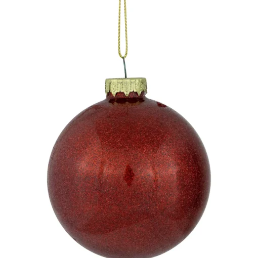 Best Shiny and Matte Finish Christmas Glass Ball Ornaments - 3" (80mm) - Red - 9ct Glass|Ball Ornaments