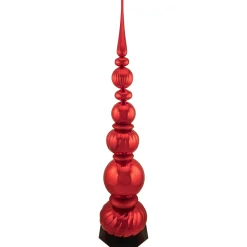 Online Shiny Ball Finial Tower Commercial Christmas Decoration - 4.5' - Red Commercial