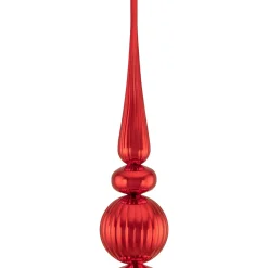 Online Shiny Ball Finial Tower Commercial Christmas Decoration - 4.5' - Red Commercial