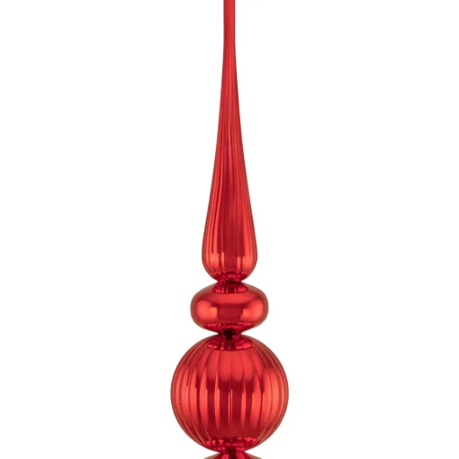 Online Shiny Ball Finial Tower Commercial Christmas Decoration - 4.5' - Red Commercial