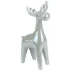 Hot Shiny Ceramic Reindeer Christmas Figure - 7" - Grey Animals