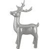 Discount Shiny Ceramic Standing Reindeer Christmas Decoration - 14" - Silver Animals