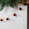 Outlet Shiny Christmas Jingle Bells Metal Garland - 7.5' - Red Novelty