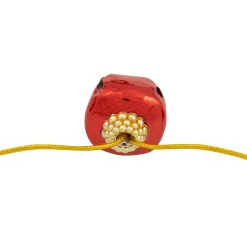 Outlet Shiny Christmas Jingle Bells Metal Garland - 7.5' - Red Novelty