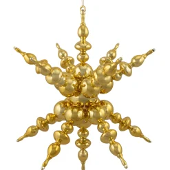 Shiny 3D Sunburst Snowflake Commercial Christmas Ornament - 24" - Gold Commercial