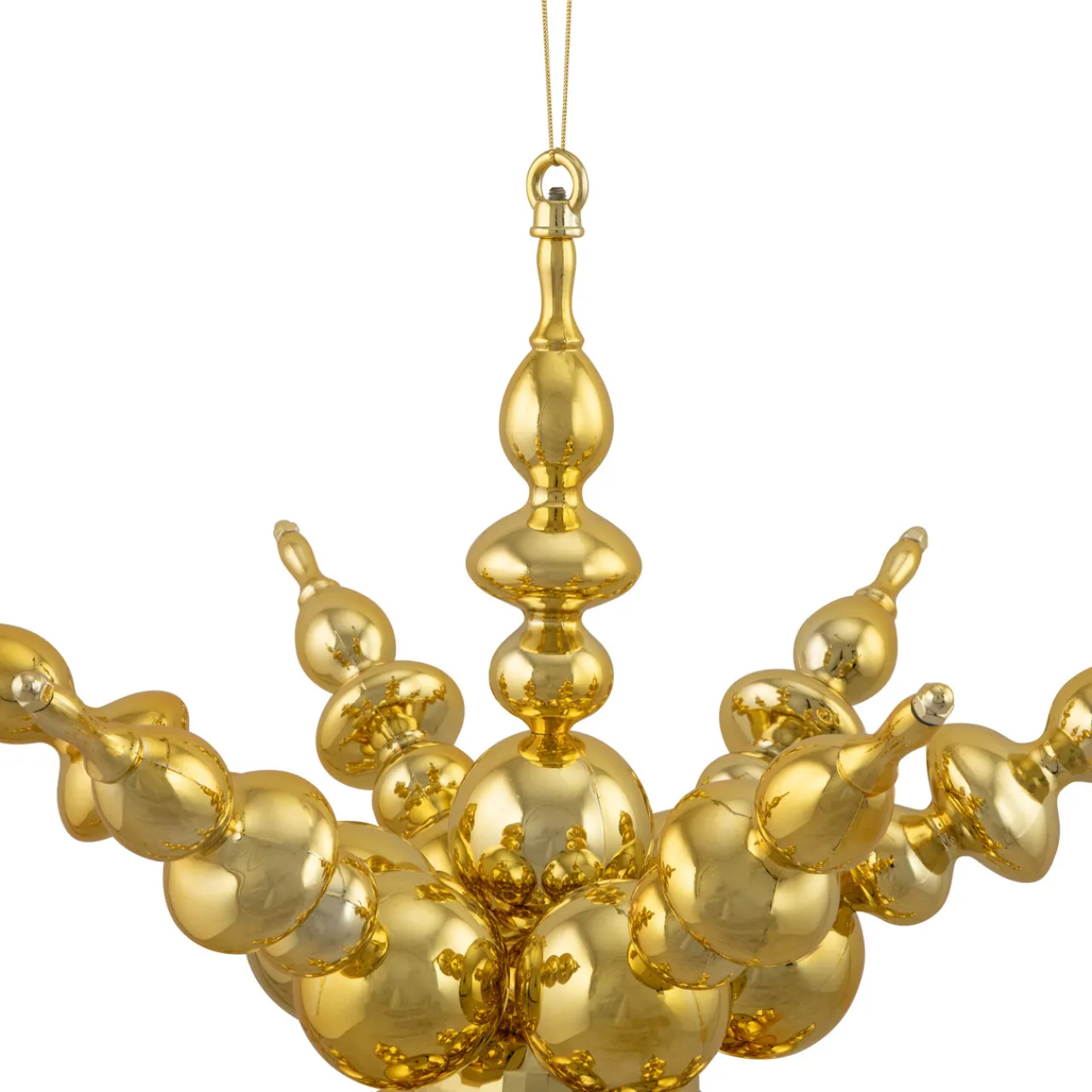 Shiny 3D Sunburst Snowflake Commercial Christmas Ornament - 24" - Gold Commercial