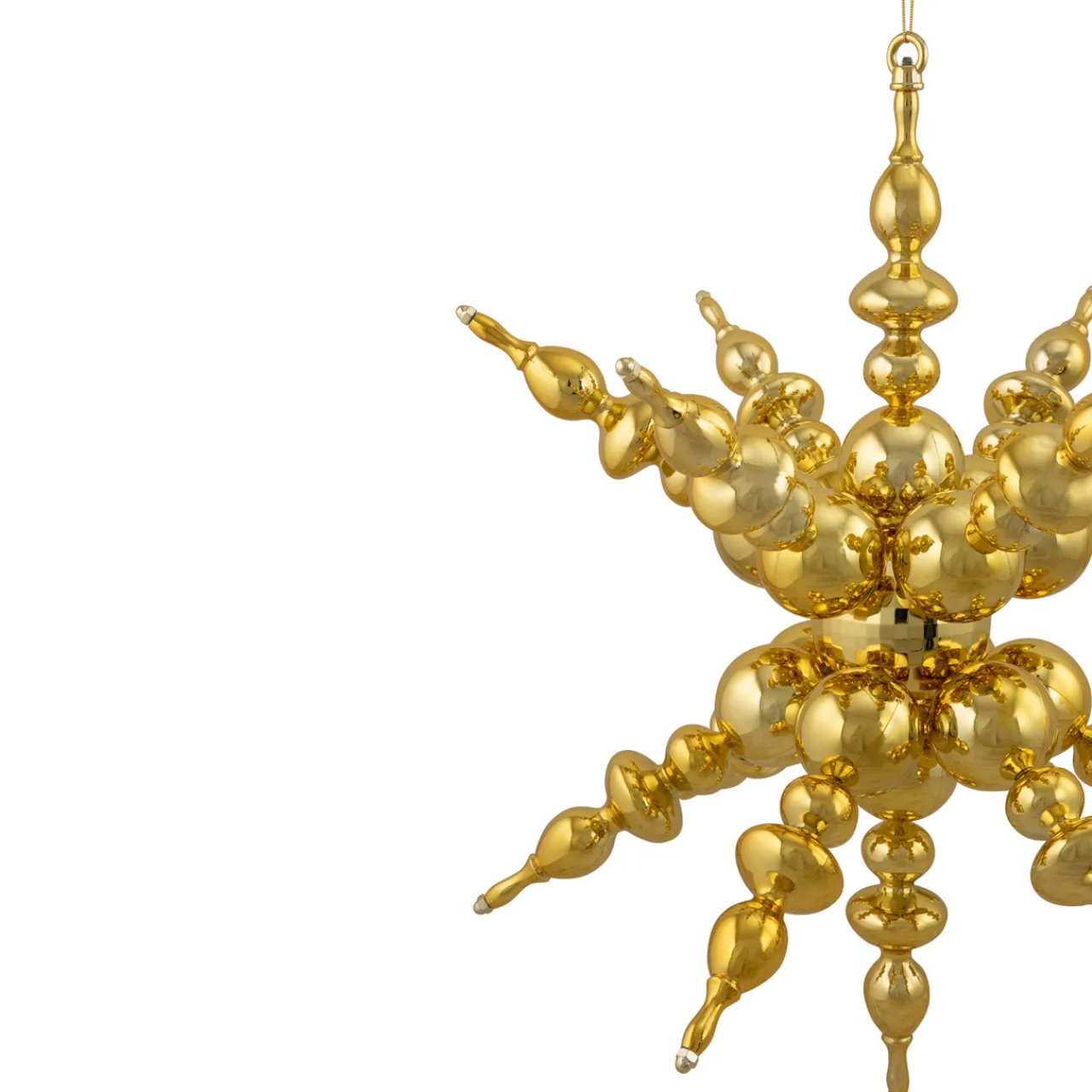 Shiny 3D Sunburst Snowflake Commercial Christmas Ornament - 24" - Gold Commercial