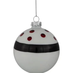 Outlet Shiny Finish Striped Christmas Glass Ball Ornaments - 3