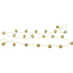 Shiny Metal Christmas Jingle Bells Garland - 7.5' - Gold Novelty