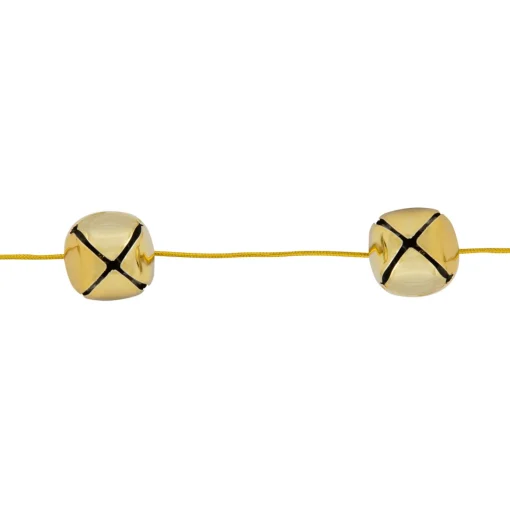 Shiny Metal Christmas Jingle Bells Garland - 7.5' - Gold Novelty