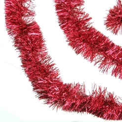 Outlet Shiny 6-Ply Commercial Christmas Foil Tinsel Garland - 50' x 4" - Red - Unlit Commercial