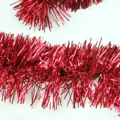 Outlet Shiny 6-Ply Commercial Christmas Foil Tinsel Garland - 50' x 4" - Red - Unlit Commercial
