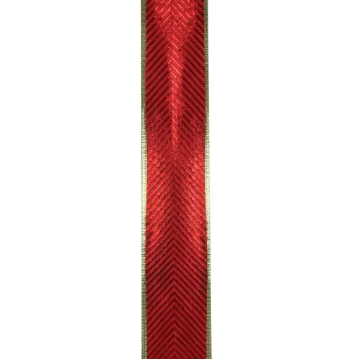 Online Shiny Red and Gold Striped Wired Christmas Craft Ribbon 2.5" x 10 Yards Ribbons & Bows