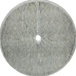 Online Silver Fox Faux Fur Christmas Tree Skirt - 48" Cloth|Metal