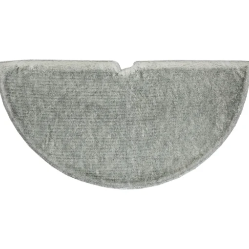 Online Silver Fox Faux Fur Christmas Tree Skirt - 48" Cloth|Metal
