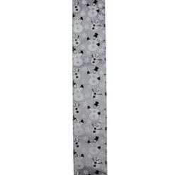 Online Silver Snowmen and Snowflakes Wired Christmas Craft Ribbon 2.5" x 10 Yards Ribbons & Bows