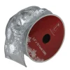 Sale Silver Wired Christmas Words Craft Ribbon 2.5" x 10 Yards Ribbons & Bows