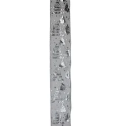 Sale Silver Wired Christmas Words Craft Ribbon 2.5" x 10 Yards Ribbons & Bows