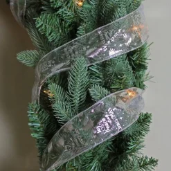 Sale Silver Wired Christmas Words Craft Ribbon 2.5