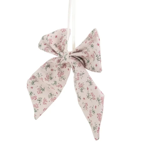 Online Single Loop Floral Christmas Bow Decoration - 5.5" - Pink Ribbons & Bows