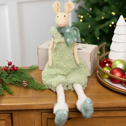Discount Sitting Boy Mouse in Overalls with Dangling Legs Christmas Figure - 18" Animals
