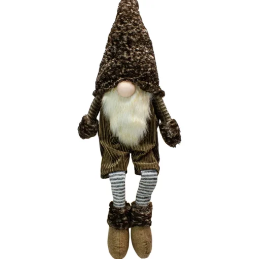 Sitting Christmas Gnome with Striped Dangling Legs - 34" Gnomes