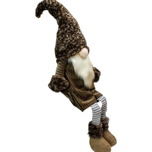 Sitting Christmas Gnome with Striped Dangling Legs - 34" Gnomes