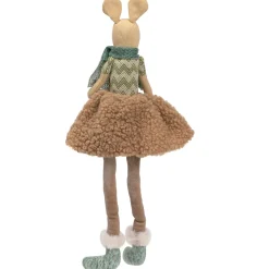 Hot Sitting Girl Mouse in Plush Dress with Dangling Legs Christmas Figure - 18