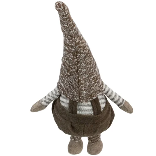 Online Sitting Gnome with Striped Dangling Legs Christmas Figure - 18.5" - Brown Gnomes