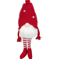 Sale Sitting Plush Christmas Gnome Decoration - 18" - Red and White Gnomes