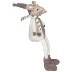 Clearance Sitting Plush Christmas Mouse Figure - 9.5