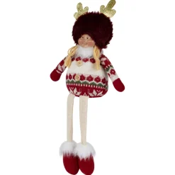 Best Sitting Plush Girl with Dangling Legs Christmas Figure - 16