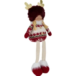 Best Sitting Plush Girl with Dangling Legs Christmas Figure - 16