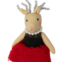Online Sitting Reindeer Girl in Dress Christmas Figure - 5.5