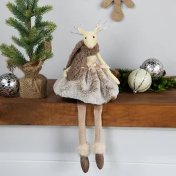 Discount Sitting Reindeer Girl with Dangling Legs Christmas Figure - 18
