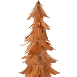 Small Layered Feather Cone Tree Glittered Christmas Decoration - 16